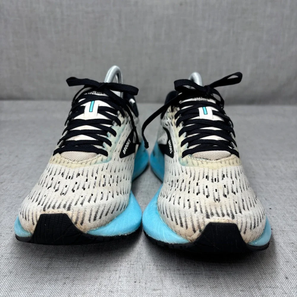 Brooks Hyperion Tempo Running Shoes White Black Blue Mesh Sneaker‎ Women's 7.5